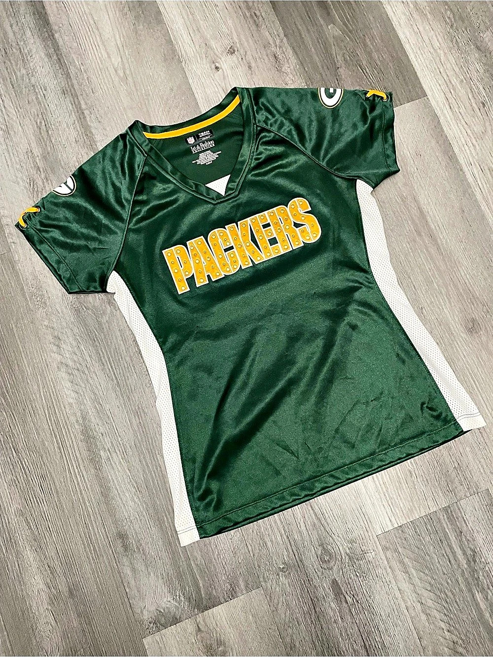 Green Bay Packers Womens Jersey Size S Green White Yellow NFL
